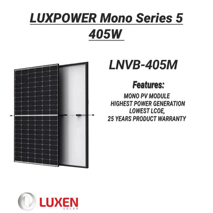 LUXEN 405W LNVB-405M Mono PERC Solar Panel – High-Efficiency Module